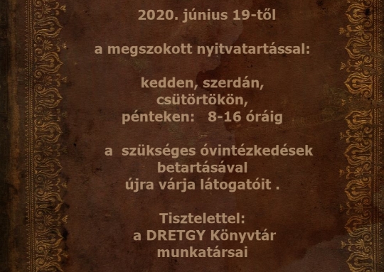 Újra nyitva!