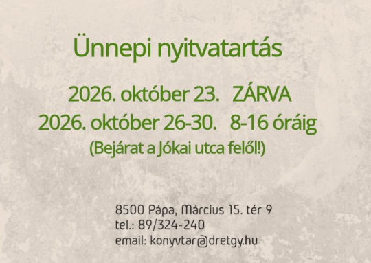Ünnepi nyitvatartás