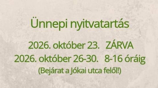 Ünnepi nyitvatartás